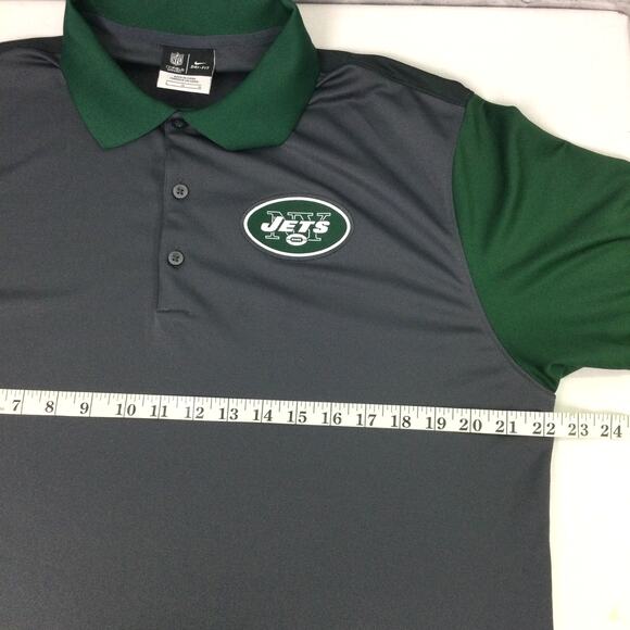 NFL Onfield Apparel Jets Nike Dri-Fit Men's Preppy Collared Golf Polo Gray L - Picture 10 of 11